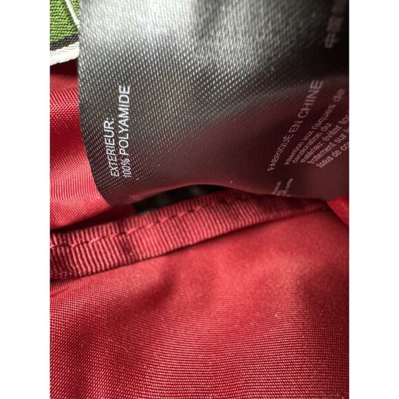 Lacoste Nylon Tote Bag Red Striped Webbed Straps Logo Shoulder Travel 16 X 11.5 - Picture 16 of 16